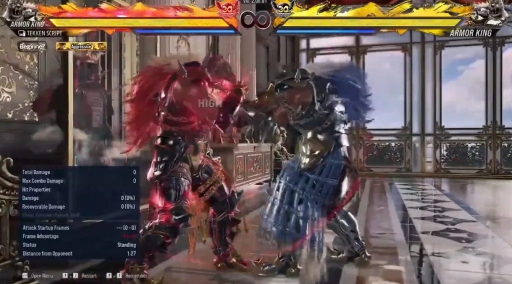 Tekken 8 high hit label with negative frame advantage on red heat Armor King